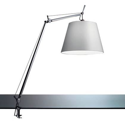 Artemide Tolomeo Mega klemlamp LED met snoerdimmer grijs satijn 36 cm