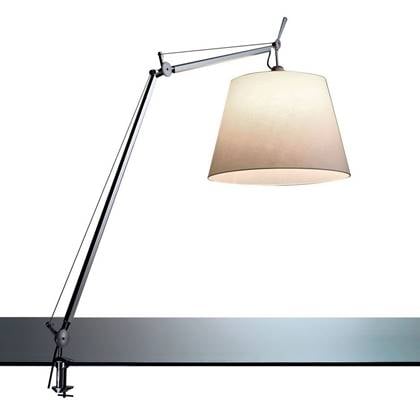 Artemide Tolomeo Mega klemlamp LED met snoerdimmer perkament 36 cm