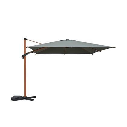 Sweeek  Vierkante parasol 3x3m, mast met houtlook