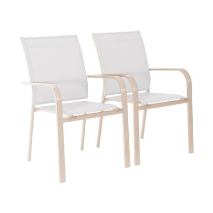 Sweeek  Stapelen tuinstoelen van aluminium en textileen (Set van 2)