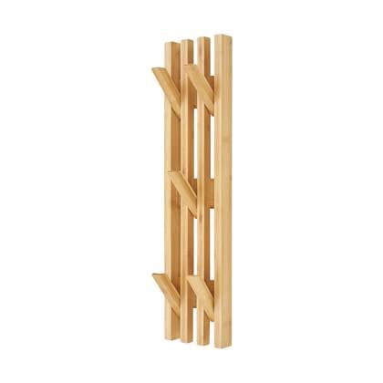 Artichok Rijk Bamboe Houten Wandkapstok 5 Haken - Naturel Bruin