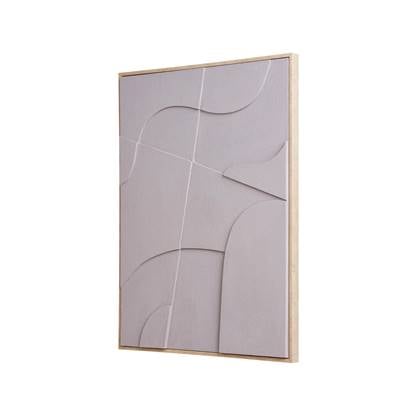 Artichok Femme reliëf wanddecoratie No.2 beige - 70 x 50 cm Grijs