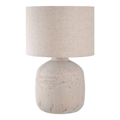 Artichok Maxim Tafellamp - Keramiek - Steen - Inclusief Lampenkap - Nachtlamp - Woonkamer - Tafellamp Slaapkamer - Beige - Ø 30 x 46,5 cm