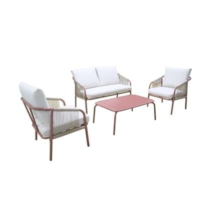 sweeek - Loungeset fiora van staal, 4 personen