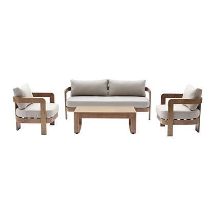 Loungeset Bruin - Aluminium - 185x72,5x66 cm - Loungeset Santiago - SenS-Line