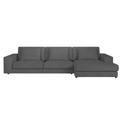 by fonQ Snug 3-zits Hoekbank met Chaise Longue Rechts - Donker Grijs