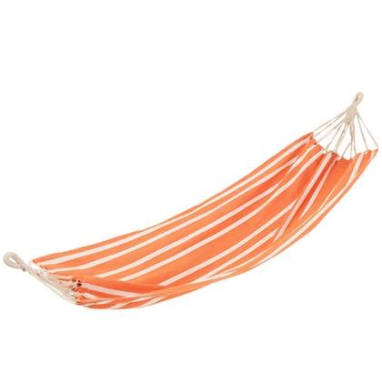 J-Line Hangmat Strepen Katoen/Polyester Oranje/Wit