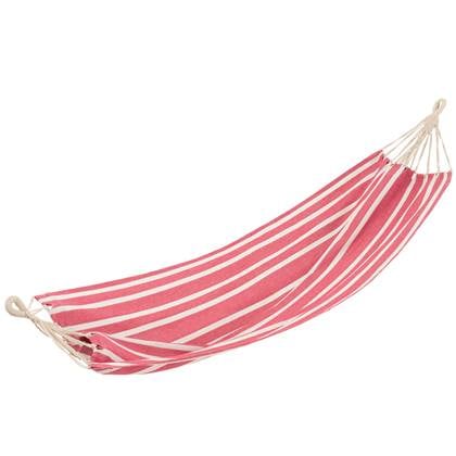 J-Line hangmat Strepen - katoen|polyester - |wit Roze