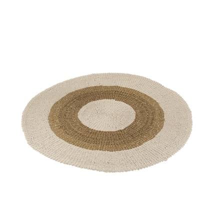 J-Line tapijt Rond - zeegras - wit|naturel - medium