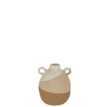 J-Line Vaas Oor Keramiek Beige/Lichtbruin Small