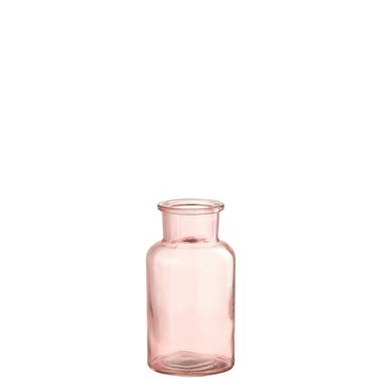Vaas | glas | roze | 6.5x6.5x (h)12.5 cm