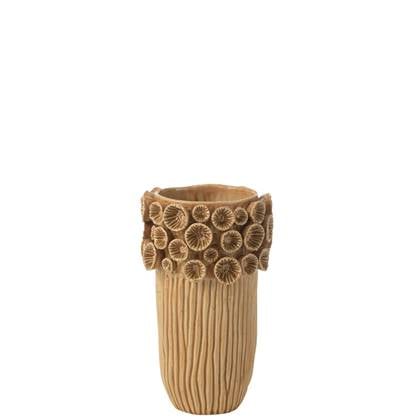 J-Line vaas Koraal Hoog - keramiek - - small - 32.5 cm hoog Geel