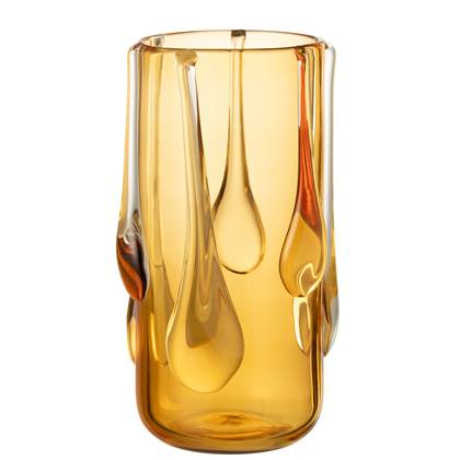 J-Line Vaas Drippy Glas Amber Large