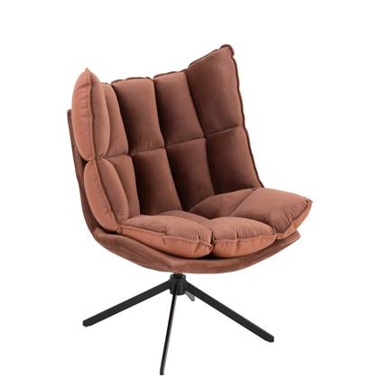 J-Line Stoel Relax Kussen Op Frame Textiel/Metaal Roest Bruin