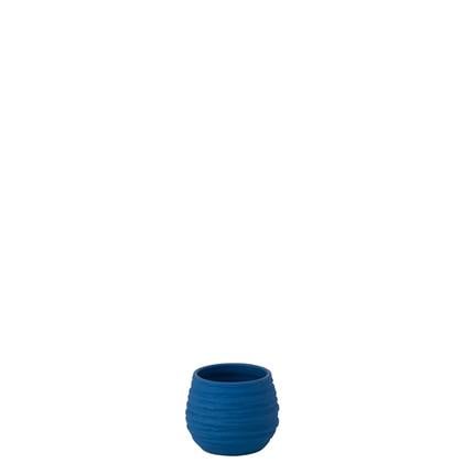 J-Line Bloempot Fiesta Keramiek Blauw Small