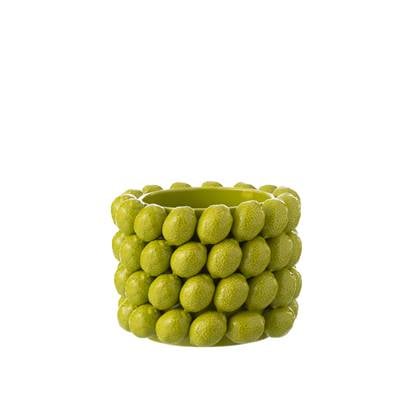 J-Line bloempot Limoen - keramiek - - extra - large - Ø 25 cm Groen