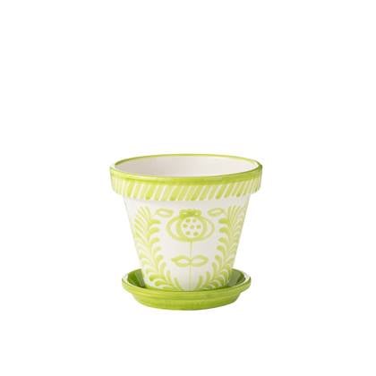 J-Line bloempot Granada Handmade + Painted - keramiek - groen - large - Ø 35 cm Multicolor