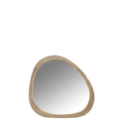 J-Line spiegel Onregelmatig - hout - small - Ø 64 cm Beige