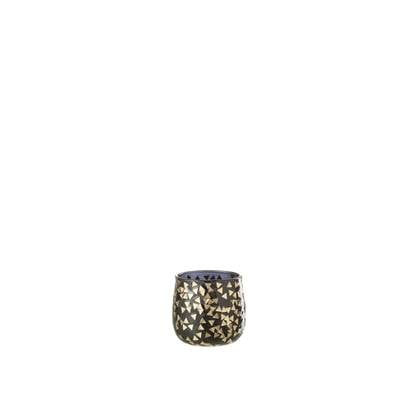 J-Line kaarshouder Driehoek - glas - zwart|goud - small - 4 stuks