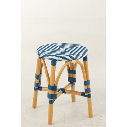 J-Line Kruk Live Rattan|Kunststof Naturel|Blauw