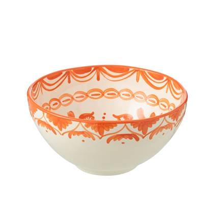 J-Line Bowl Granada High Ceramic White|Orange Large