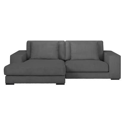 by fonQ Snug 2-zits Hoekbank met Chaise Longue Links - Donker Grijs