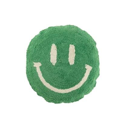 J-Line kussen Smiley Getuft - katoen - |wit Groen