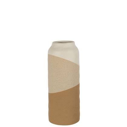 J-Line Vaas Cylinder Keramiek Beige/Lichtbruin Large