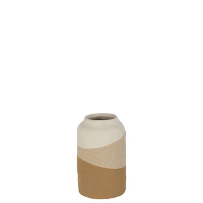 J-Line Vaas Cylinder Keramiek Beige/Lichtbruin Small