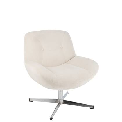 J-Line loungestoel Chill - metaal/multiplex - creme/zilver