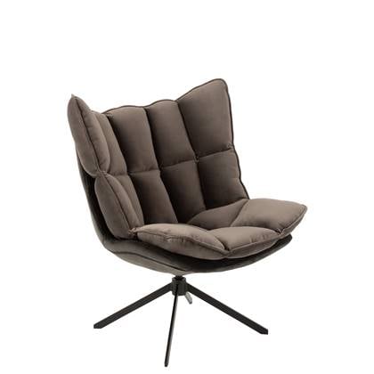 J-Line stoel Relax Kussen op frame - textiel/metaal - grijs