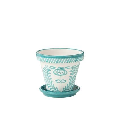 J-Line bloempot Granada Handmade + Painted - keramiek - aqua - large - Ø 35 cm Multicolor