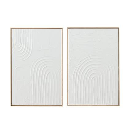 J-Line Schilderij Elise Canvas Wit Assortiment Van 2