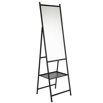 J-Line spiegel Staand Plateau - spiegel|metaal - zwart - 161 x 45 cm