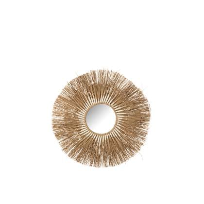 J-Line spiegel Melissa Paille - raffia - naturel/wit - small
