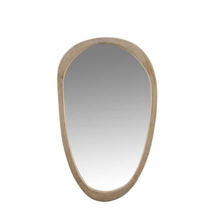 J-Line Spiegel Onregelmatig Mangohout Large - Wandspiegel 51 x 3.5 cm