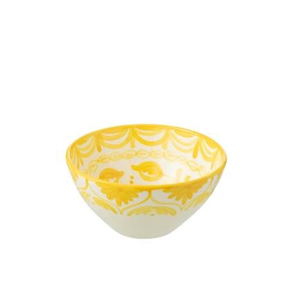 J-Line Bowl Granada High Ceramic White|Yellow Medium