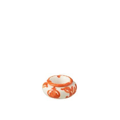 J-Line Ashtray Granada Ceramic White/Orange Small