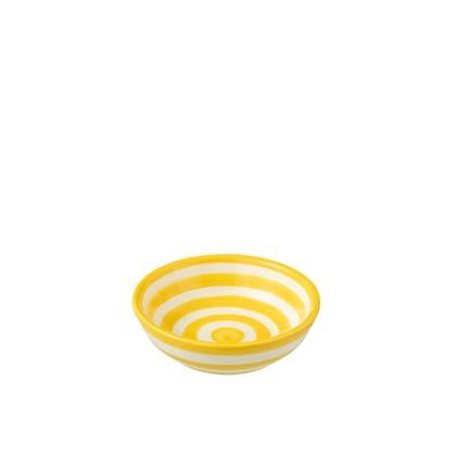 J-Line Bowl Granada Stripes Low Ceramic White/Yellow Small