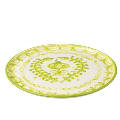 J-Line Plate Granada Ceramic White/Green