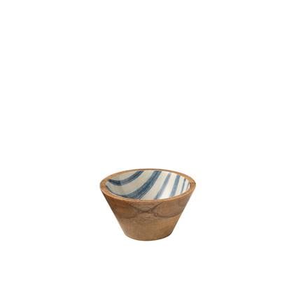 J-Line Kom Strepen Mangohout Blauw|Wit Small