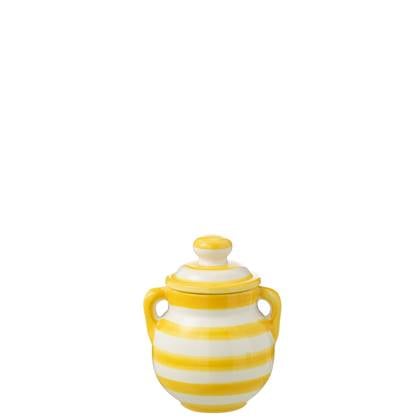 J-Line Jar Granada Stripes Ceramic White/Yellow