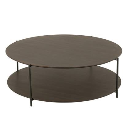 J-Line Salontafel Rond Mdf/Metaal Donkerbruin Large