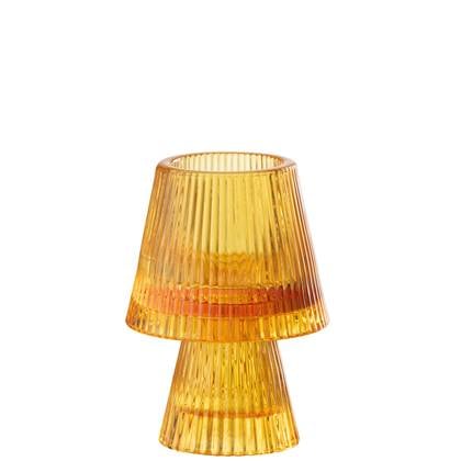 J-Line theelichthouder Hoed - glas - oranje