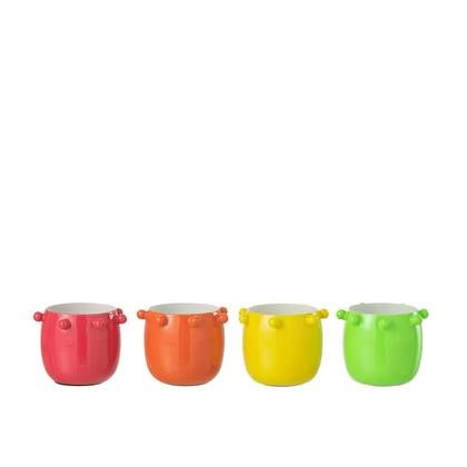 J-Line kaarshouder Cactus - metaal - mix - small - 4 stuks