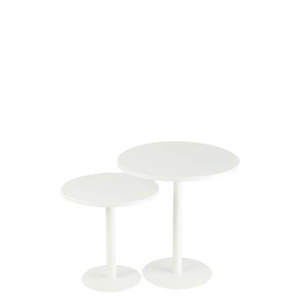 J-Line Set Van 2 Bijzettafel Rond Metaal Wit