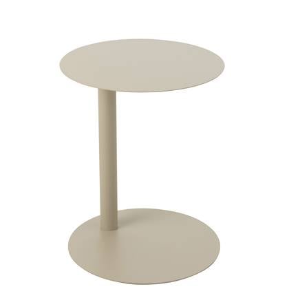 J-Line Bijzettafel Rond Metaal Beige