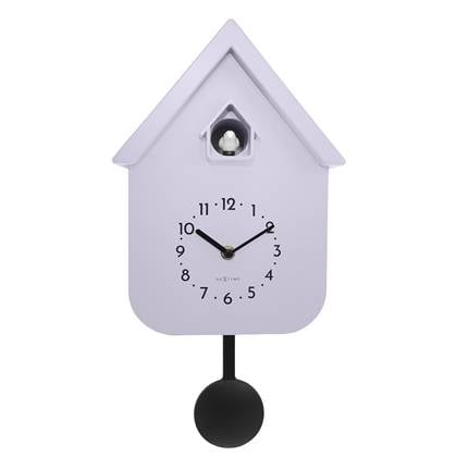 NeXtime  Wandklok 21,5x41,5x8,5 cm - Pendule - Lavendel - Plastic -