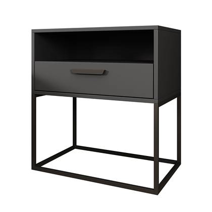 Meubella - Nachtkastje Sylvester 4 - Antraciet - 60 cm