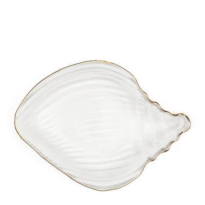 Riviera Maison Sea Shell Decoration Plate - Glas - Transparant - 15.0x10.5x2.0 cm